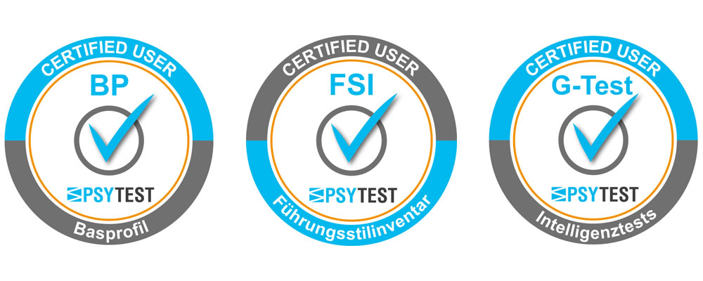 Logotyp Certified User-Psytest-Persönlichkeitstest, Führungsstiltest und Intelligenztests